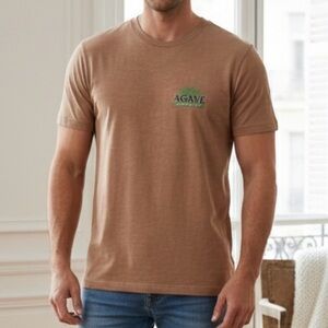 Agave Lux Men's Short Sleeve T Shirt Brown Medium EUC